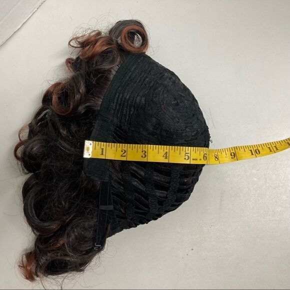 Synthetic Wig Women’s Curls New Without Tags Dark Brown with reddish ends - Picture 9 of 11